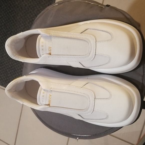 💕JOSHUA SANDERS💕 100 Leather Sneakers ~ Crochet Smile Slip On Platform 39 NWT - Picture 5 of 13